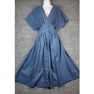 Scotch & Soda Big Dipper Women Linen Luxury Resort Coastal Maxi Dress Size L NWT